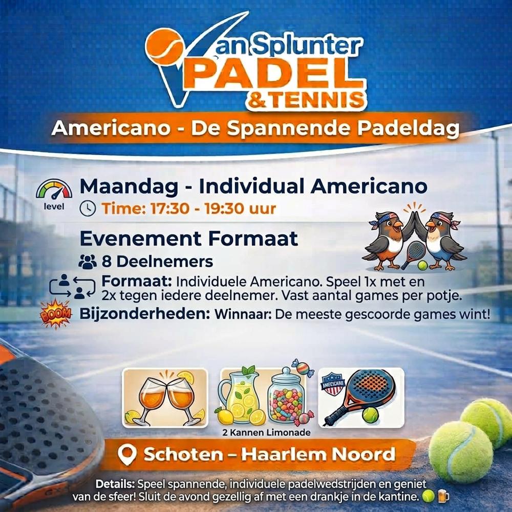 🎾Americano individueel 🎾AVOND